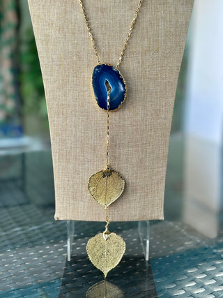 Manye Kai Stone & Leaf Necklace