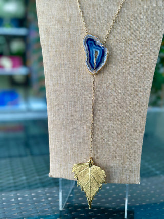 Manye Norki Stone & Leaf Necklace