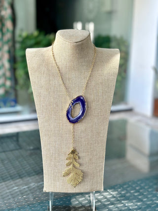 Niru Musa Stone & Leaf Necklace