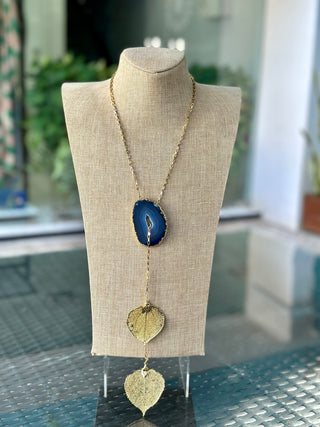 Manye Kai Stone & Leaf Necklace