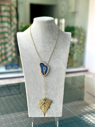 Manye Norki Stone & Leaf Necklace