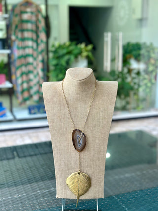 Nana Osaa Stone & Leaf Necklace
